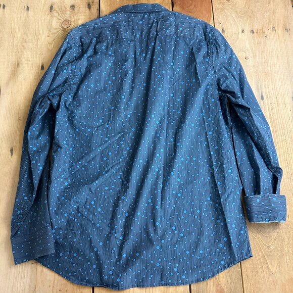 Lords of Harlech Men's Button Down‎ Shirt Blue Paisley Contrast L Tailored Fit - Picture 5 of 10